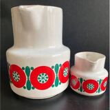 Vintage Melitta Germany Coffee Pot and Creamer - 70s Retro Pattern