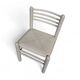 5 x dining chairs / light grey wooden frame / leather seat / Germany 1970s / labeled "ideen für kuchen - innenarchitektur"