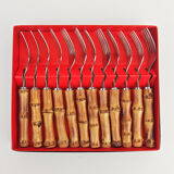 Set of 12 bamboo forks