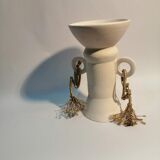 Vase fait main en argile  blanche