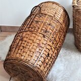 Large wicker basket / high rattan - Rattan pan / wicker XXL