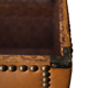 Antique curved trunk in wood and brown imitation leather