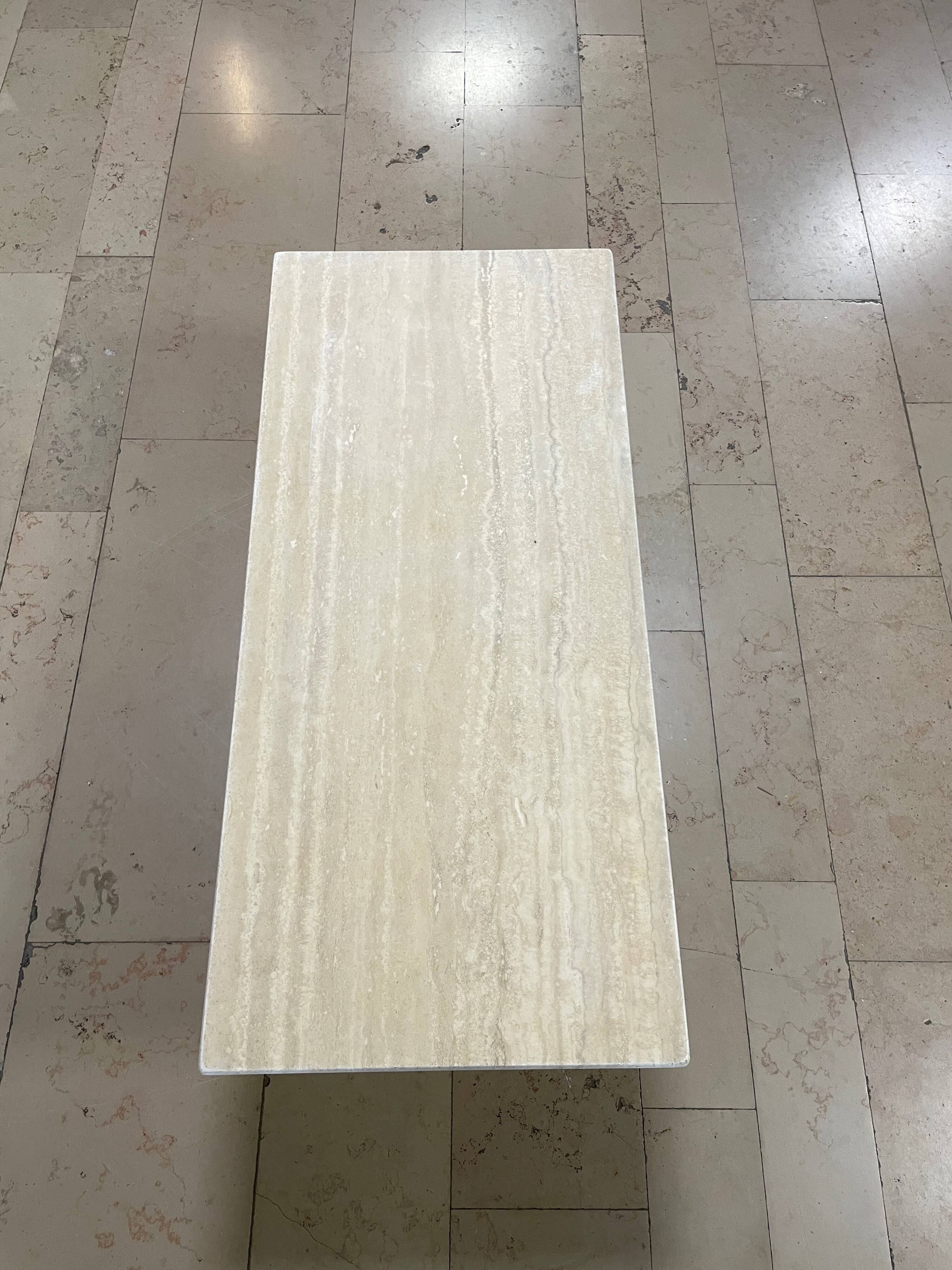 Travertine coffee table - 1980s