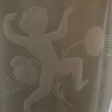 Art Deco three-piece crystal set by Elis Bergh, Kosta, Sweden, 1930s.