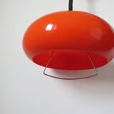 Orange perspex and chrome metal pendant light, space age, 1970