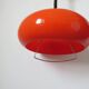 Orange perspex and chrome metal pendant light, space age, 1970