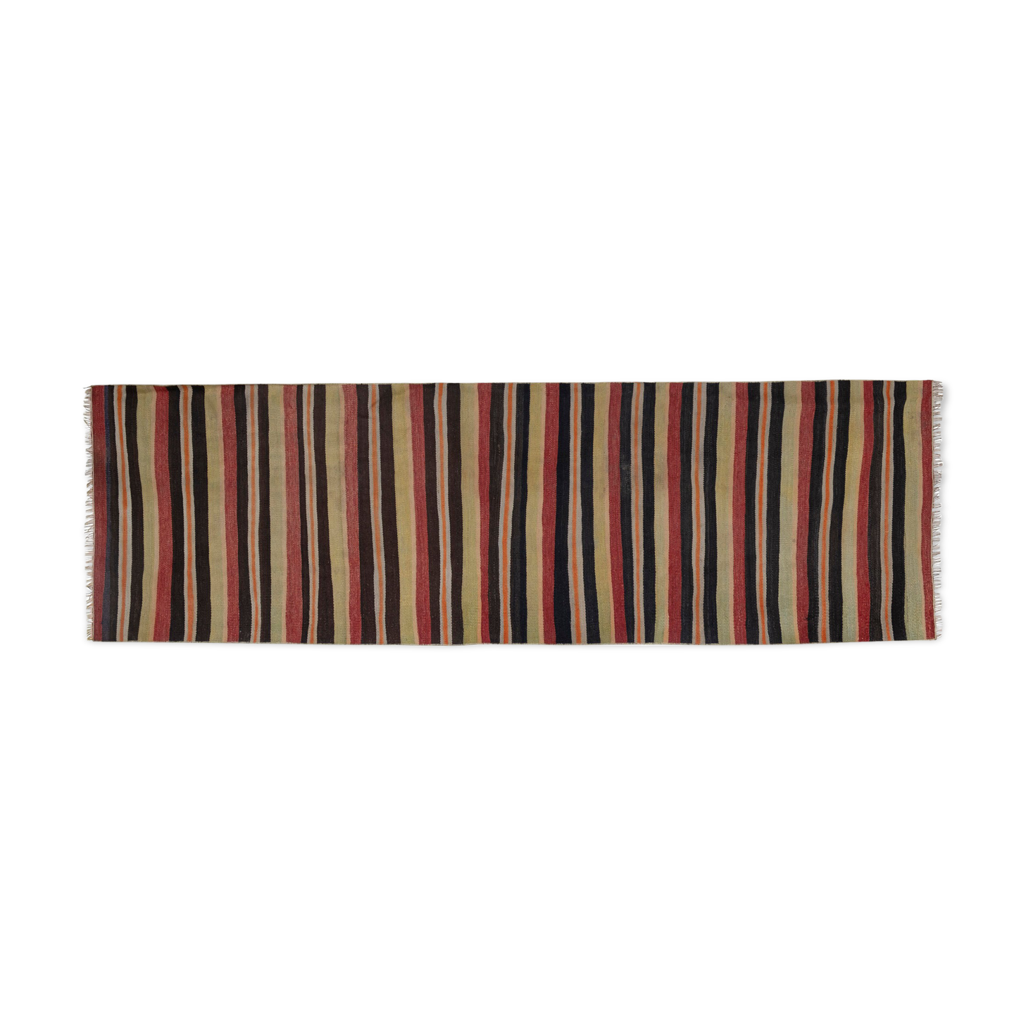 Colorful striped turkish kilim rug runner 77 x 245 cm
