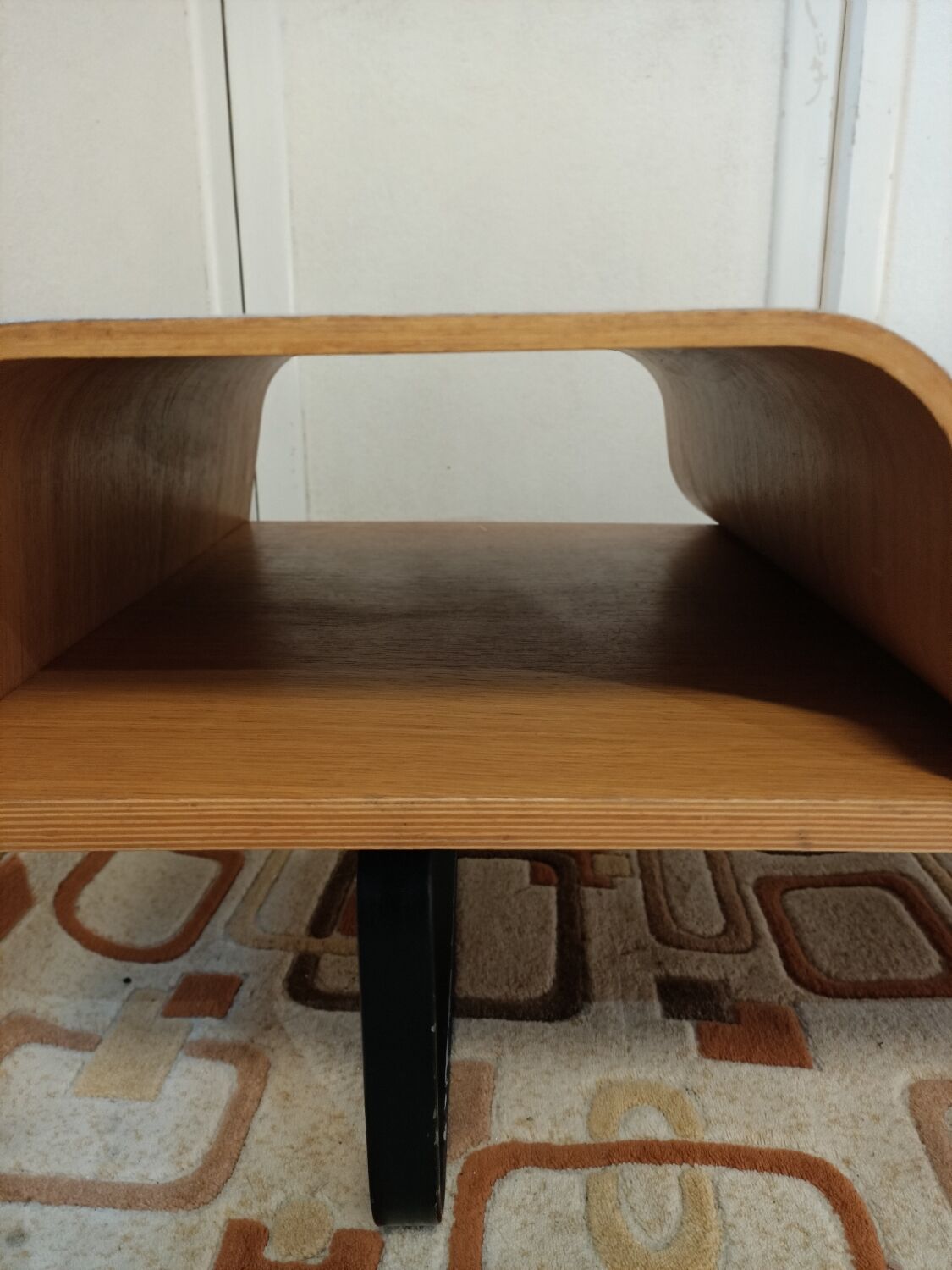 Curved wooden coffee table