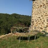 Banc demi-lune fer forgé