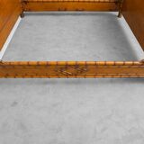 Vintage double bed in bamboo-style wood – Italian design from the 1940s