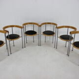 Set of 6 dining chairs by Börge Lindau for Bla Station Sweden 1990s