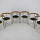Set of 6 dining chairs by Börge Lindau for Bla Station Sweden 1990s