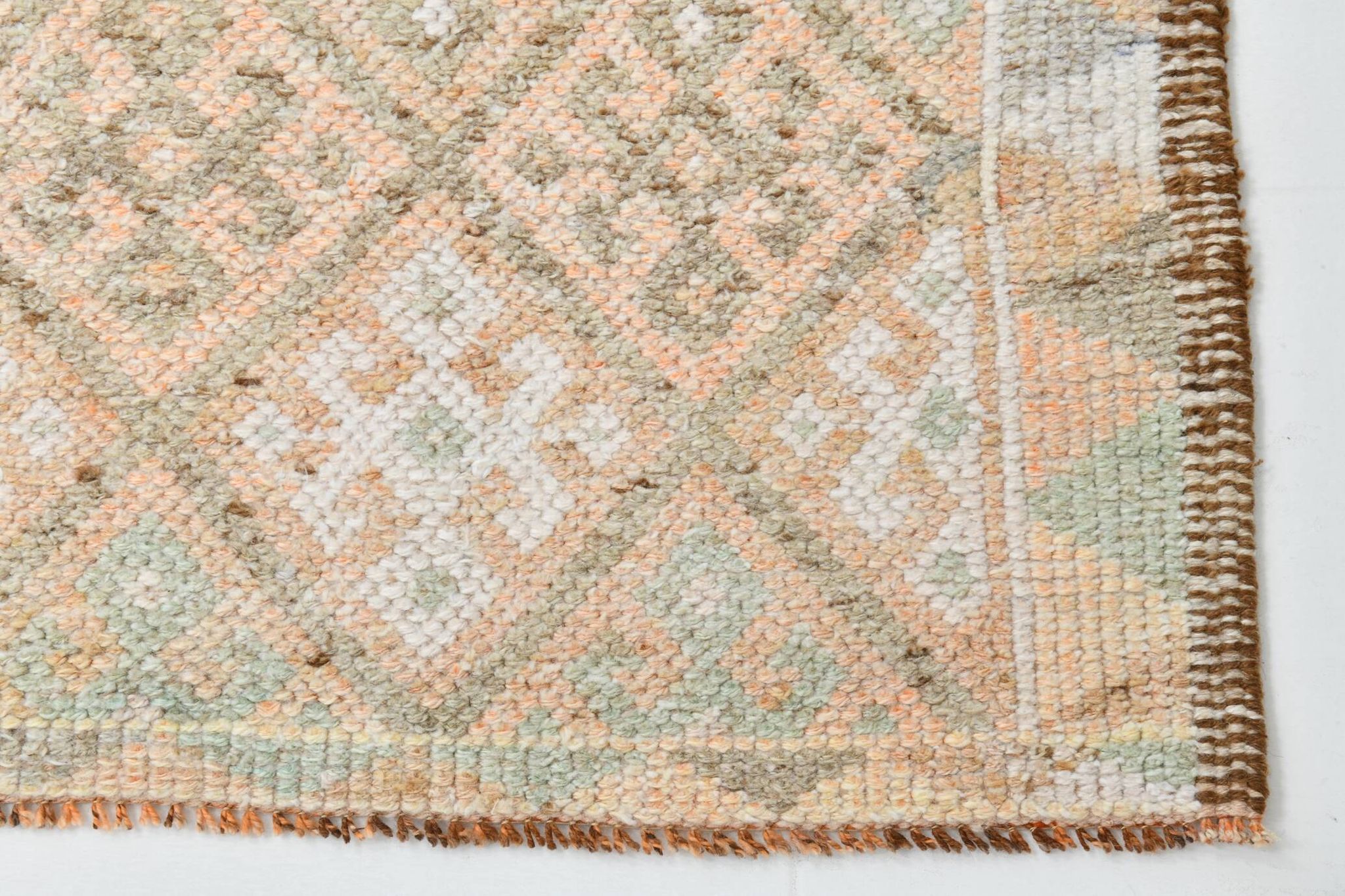 3x12 Turkish Cream & Brown Vintage Runner Rug, 79x366Cm