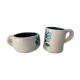 2 cups maja white and blue enamelled ceramic cups