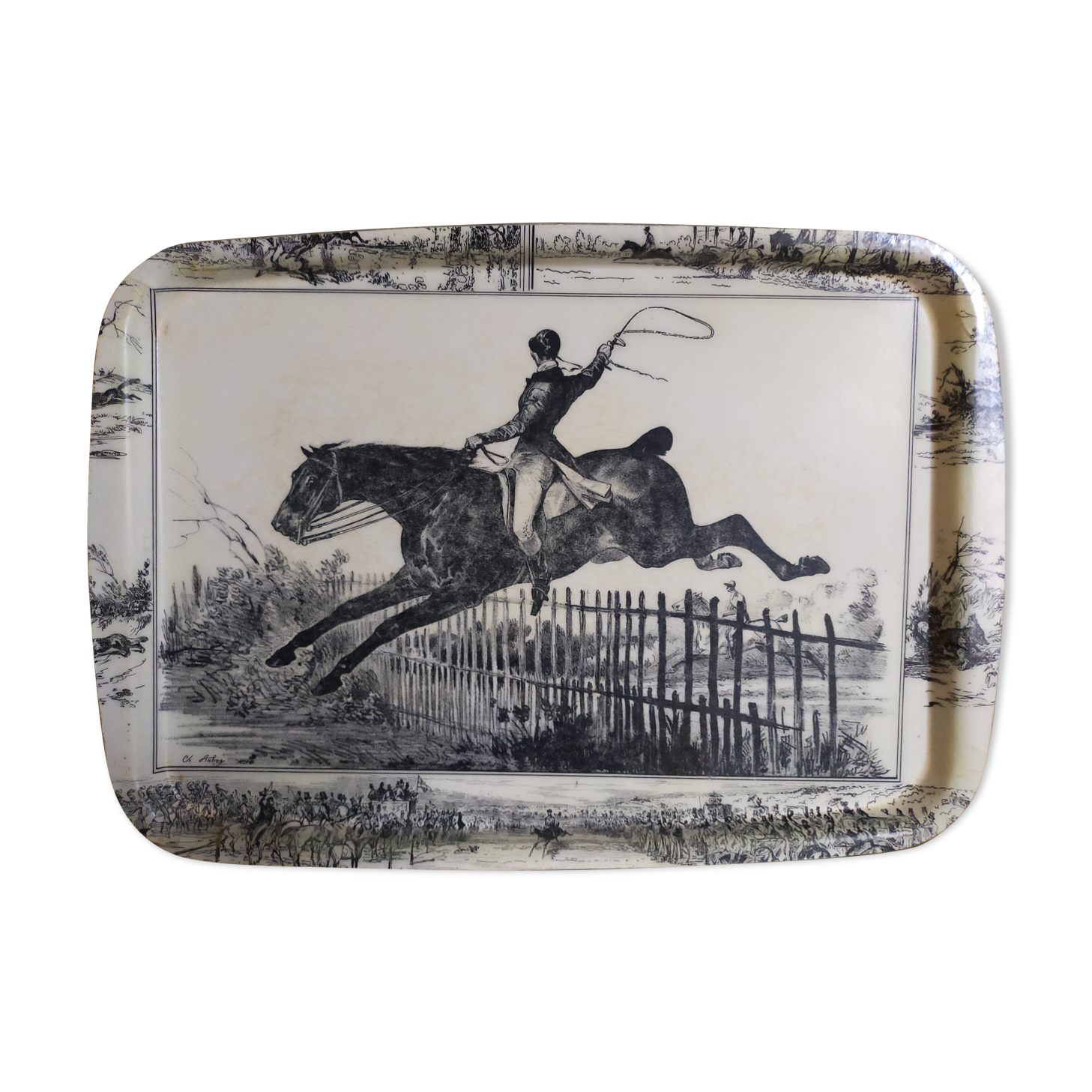 Vintage fiberglass horse tray