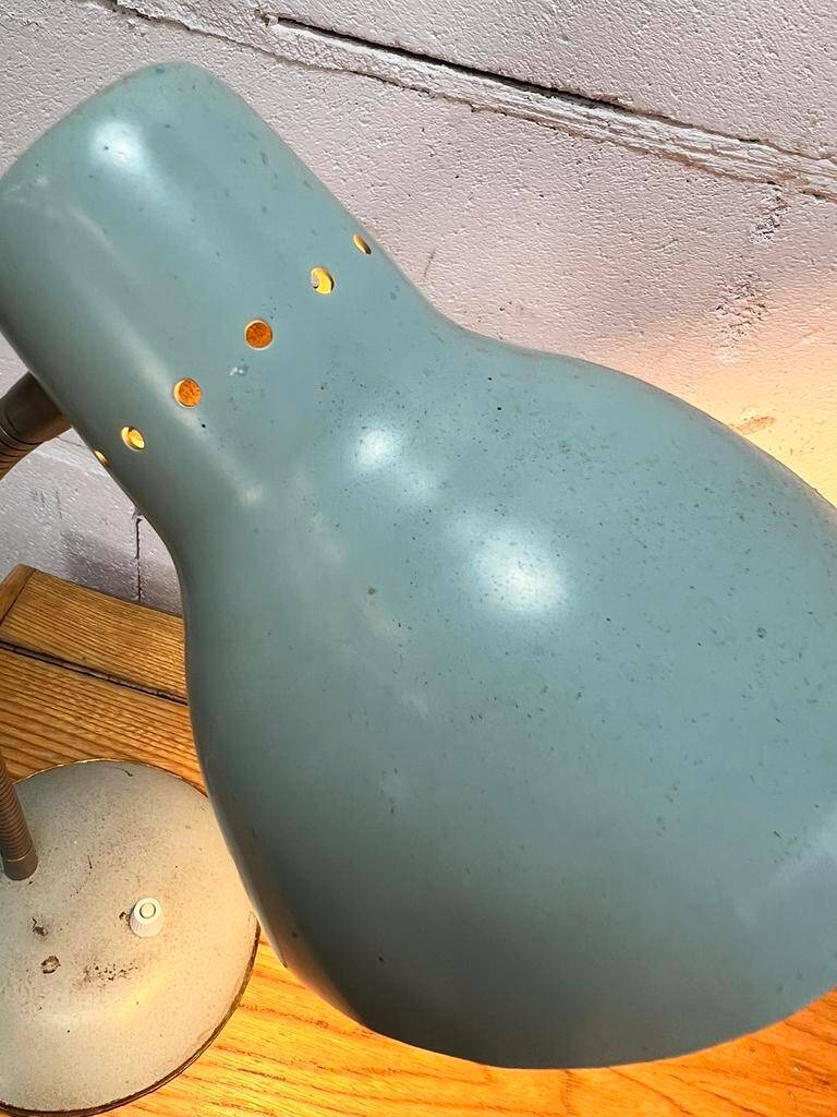 Industrial table lamp / vintage desk lamp mint color l 36 b 27 h 17