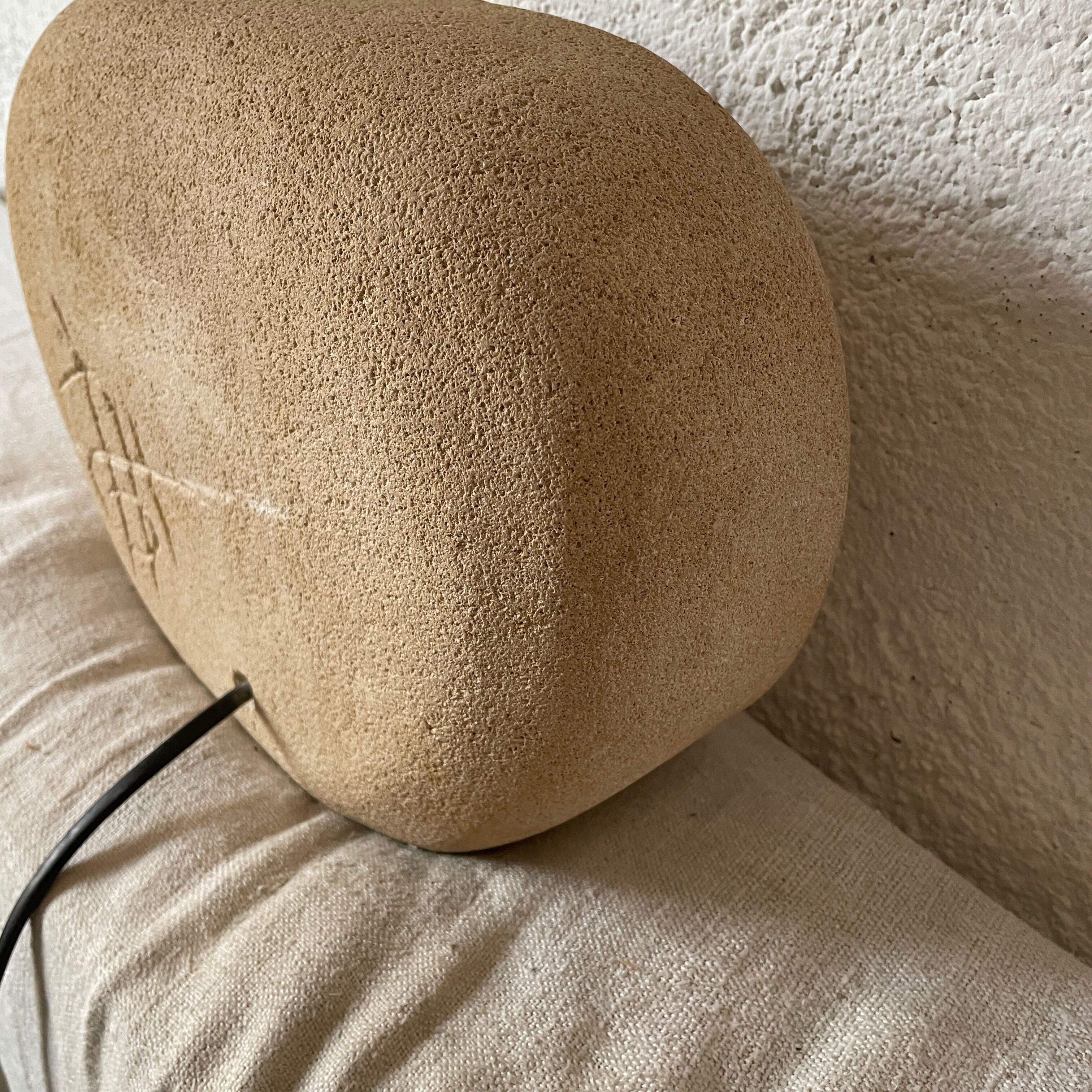 Arsene Galisson lamp in stone vintage design 1970