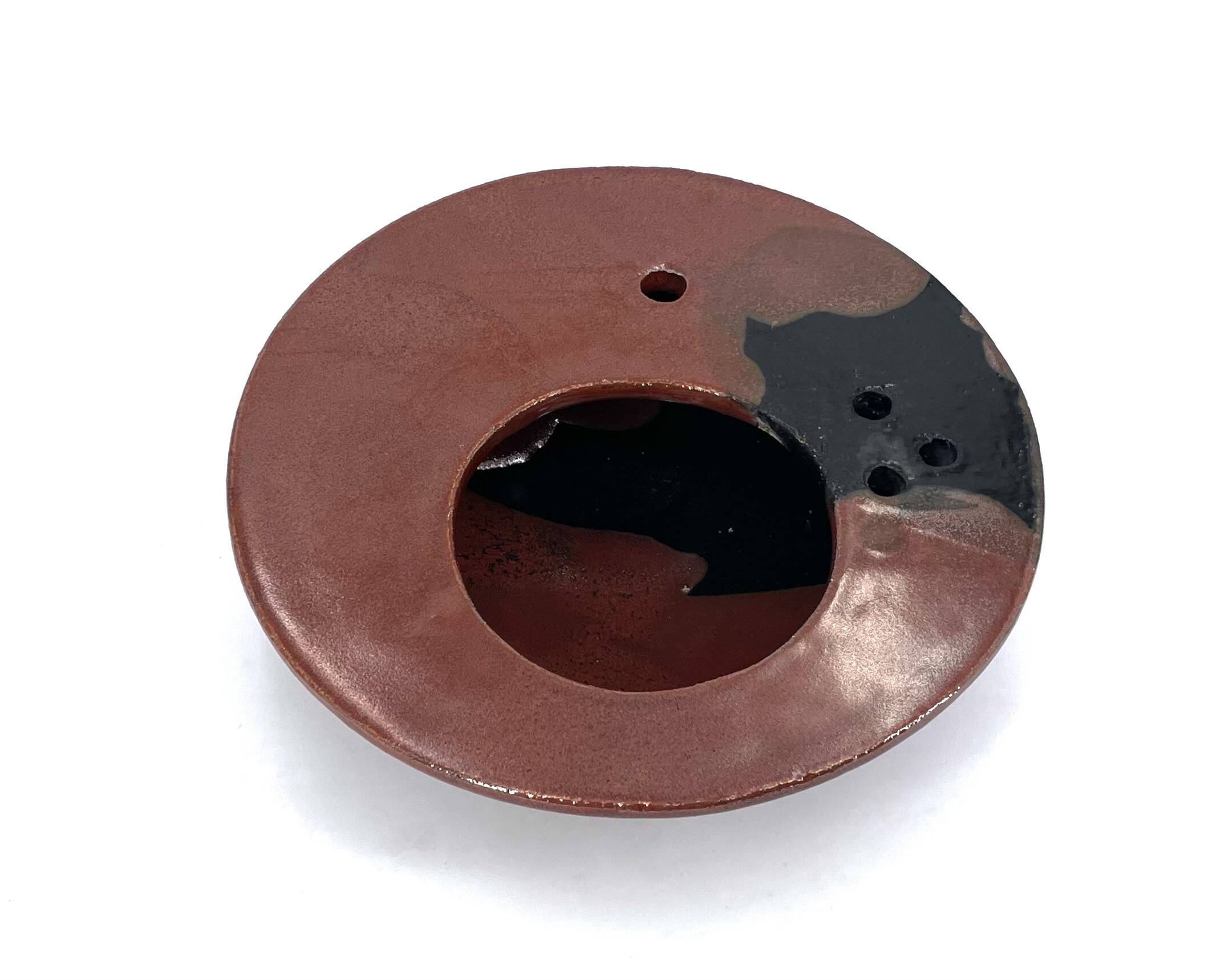 Grand vase pique fleurs en céramique signée, années 70