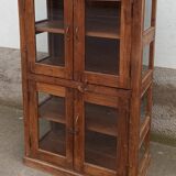 Old wooden display cabinet with three glazed sides