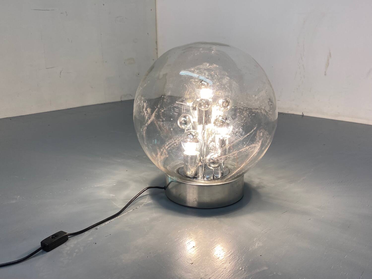 Vintage space age sputnik globe table floor lamp from doria leuchten, 1970s