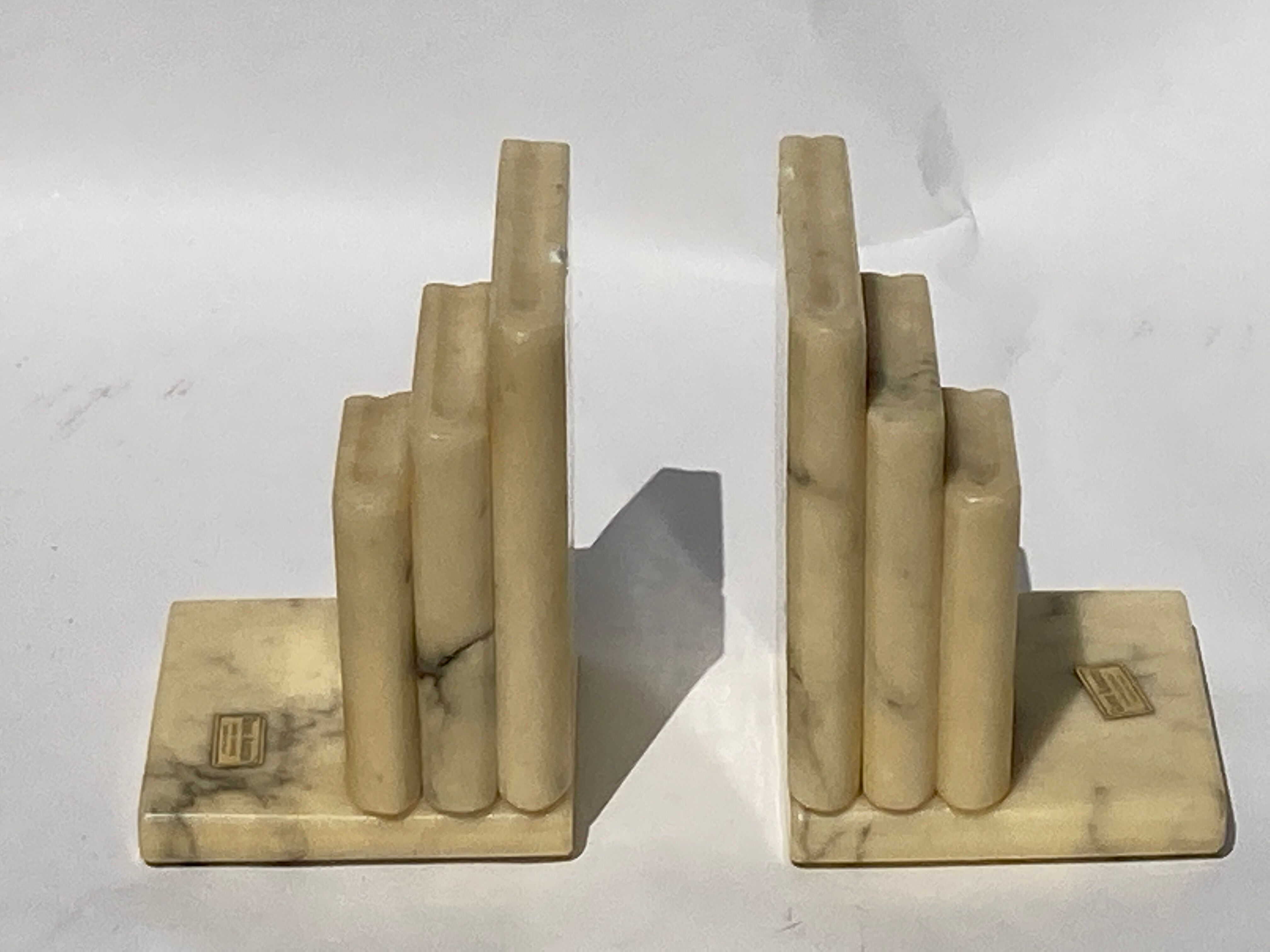 Italian alabaster book ends, 1960s