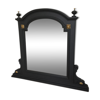 Black and gold trumeau mirror 103x90cm