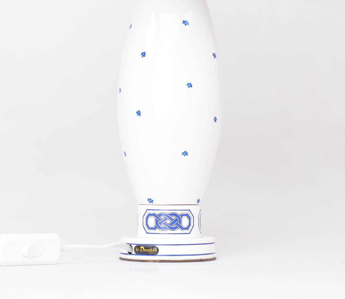 Set of 2 porcelain table lamps by Le Dauphin, 1970s