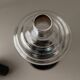 Transparent Murano glass decanter with black stopper and silver neck collar, Art Deco, 1930s Italy