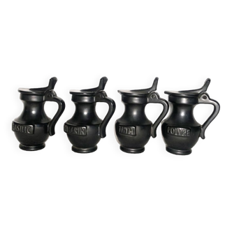 Set of vintage ceramic pitchers