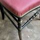 Napoleon III chair in black and gold wood and pink cotton