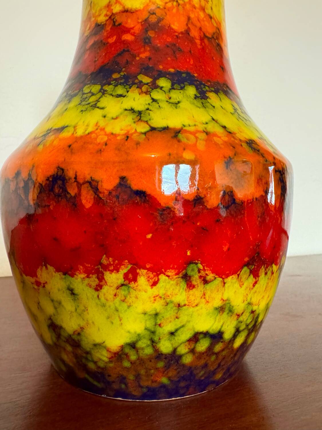 Multicolored ceramic vase from the 60s