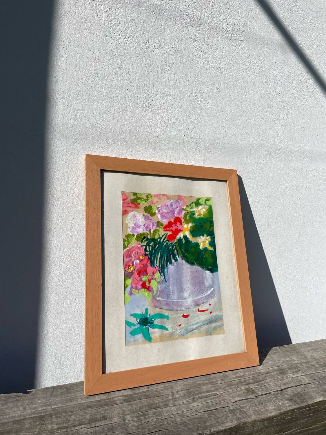 Painting bouquet of flowers painted in oil