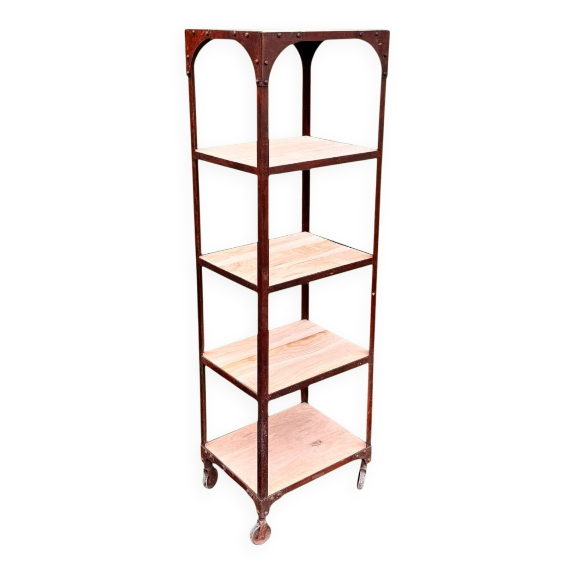 Antique workshop furniture, industrial shelving