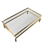 Table basse coulissante en laiton des années 1970