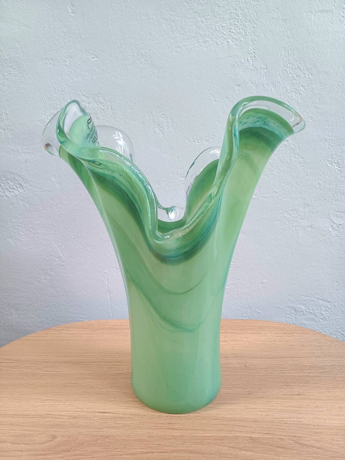 Vase en verre de Murano vert, Italie