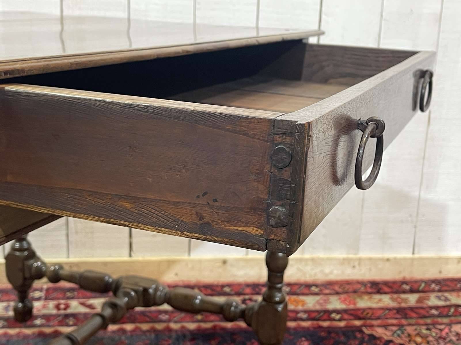19th-century desk in walnut and oak