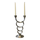 Biomorphic candleholder, solid aluminium, Spain, circa 1970