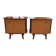 Pair of mid-century brown lacquered wooden bedside tables – 1950s, Czech Republic