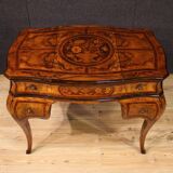 Lombard dressing table in marquetry in Louis XV style from the 20th century.