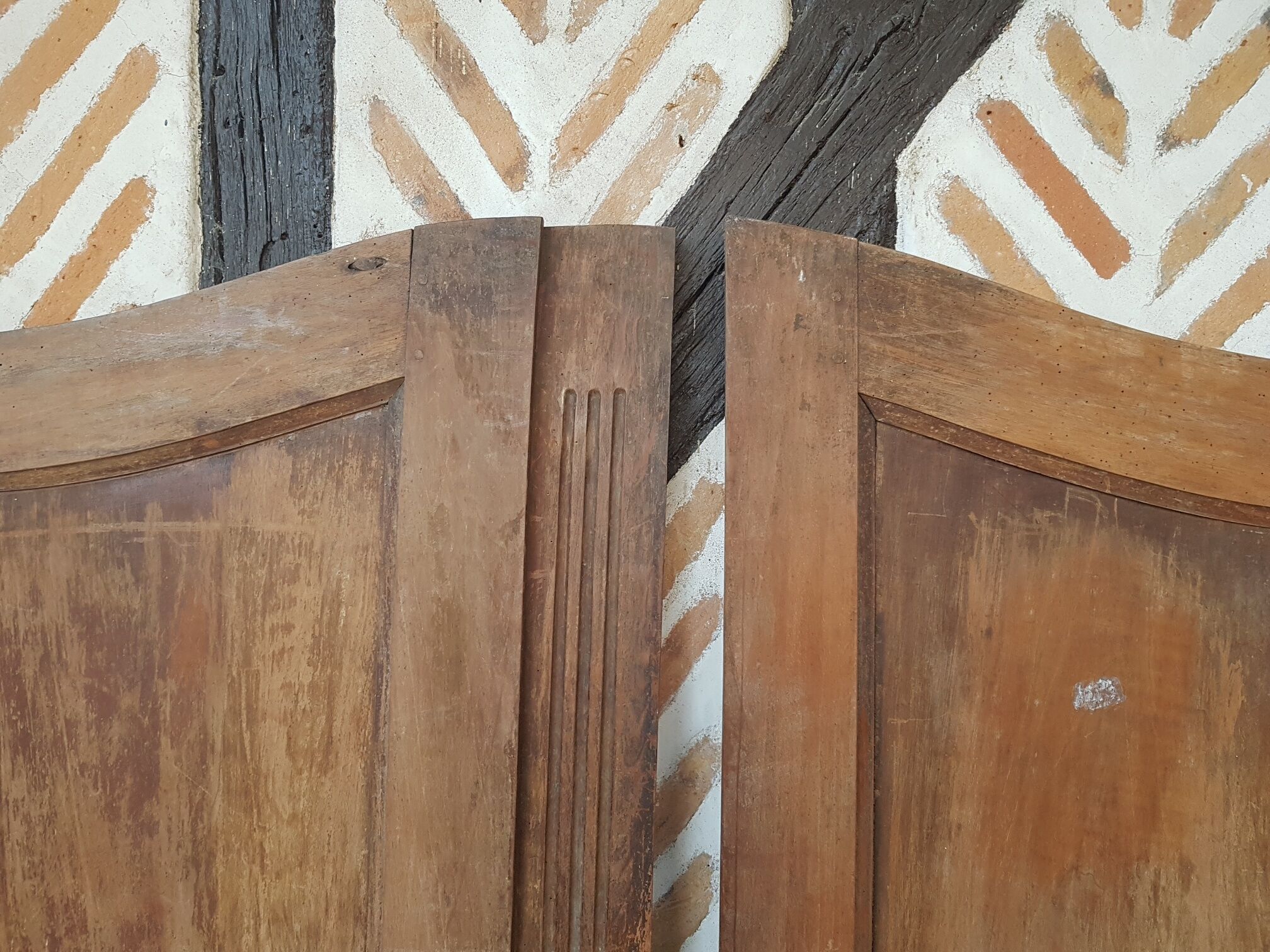 Old pair of rounded cabinet doors