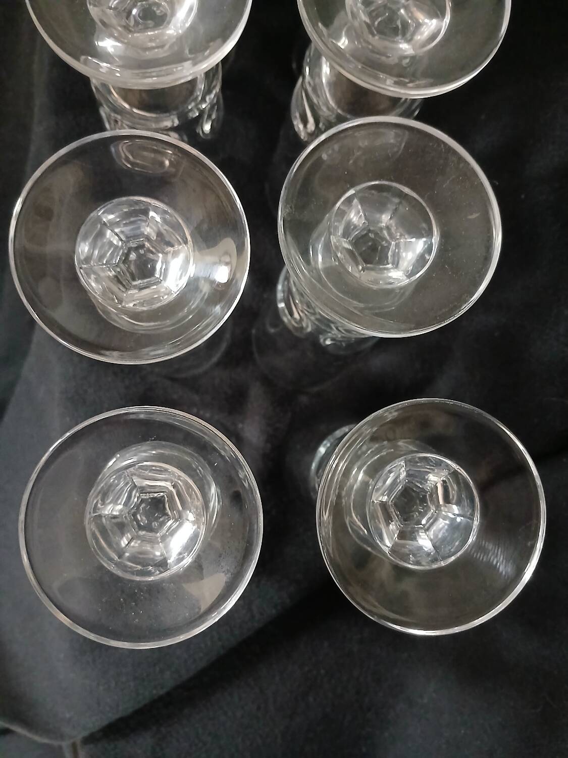 12 antique crystal champagne flutes
