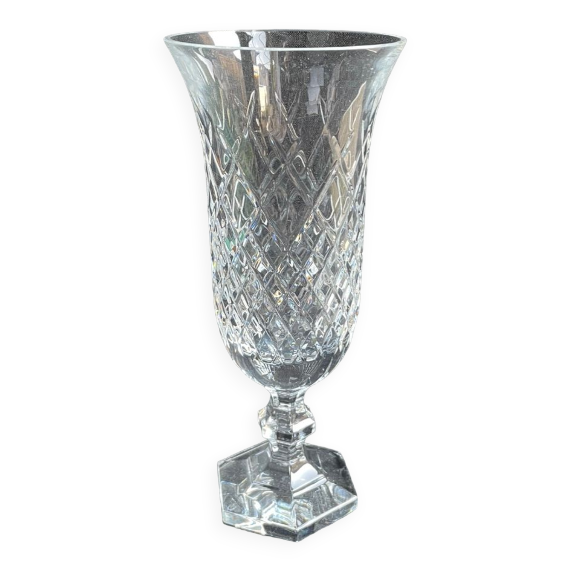 Sèvres crystal vase stamped
