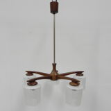 Suspension vintage avec 5 abat-jours en verre