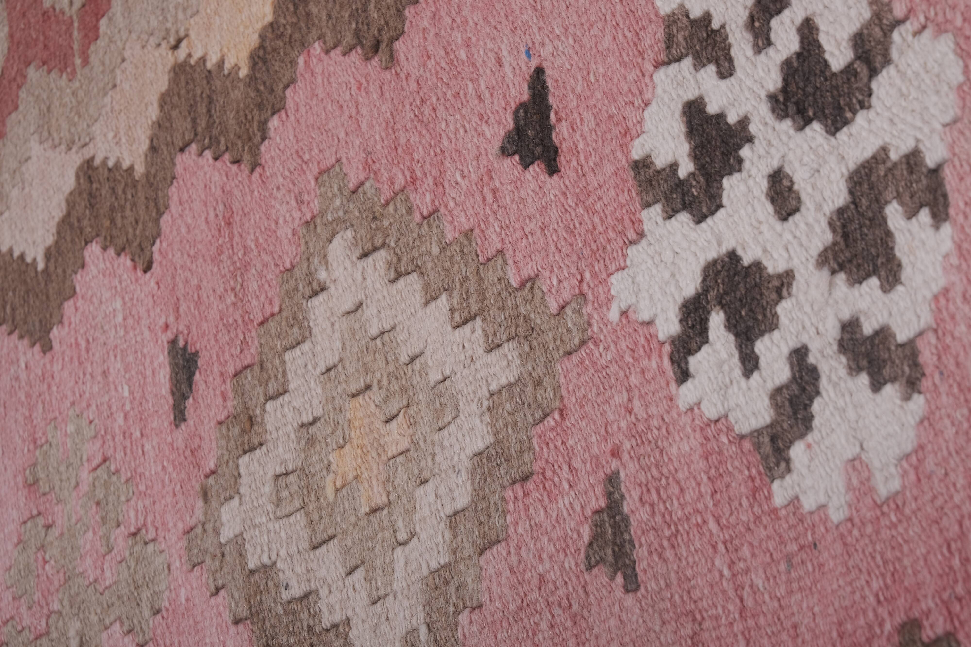 Vintage Turkish rug from Oushak, hand-woven74x358 cm