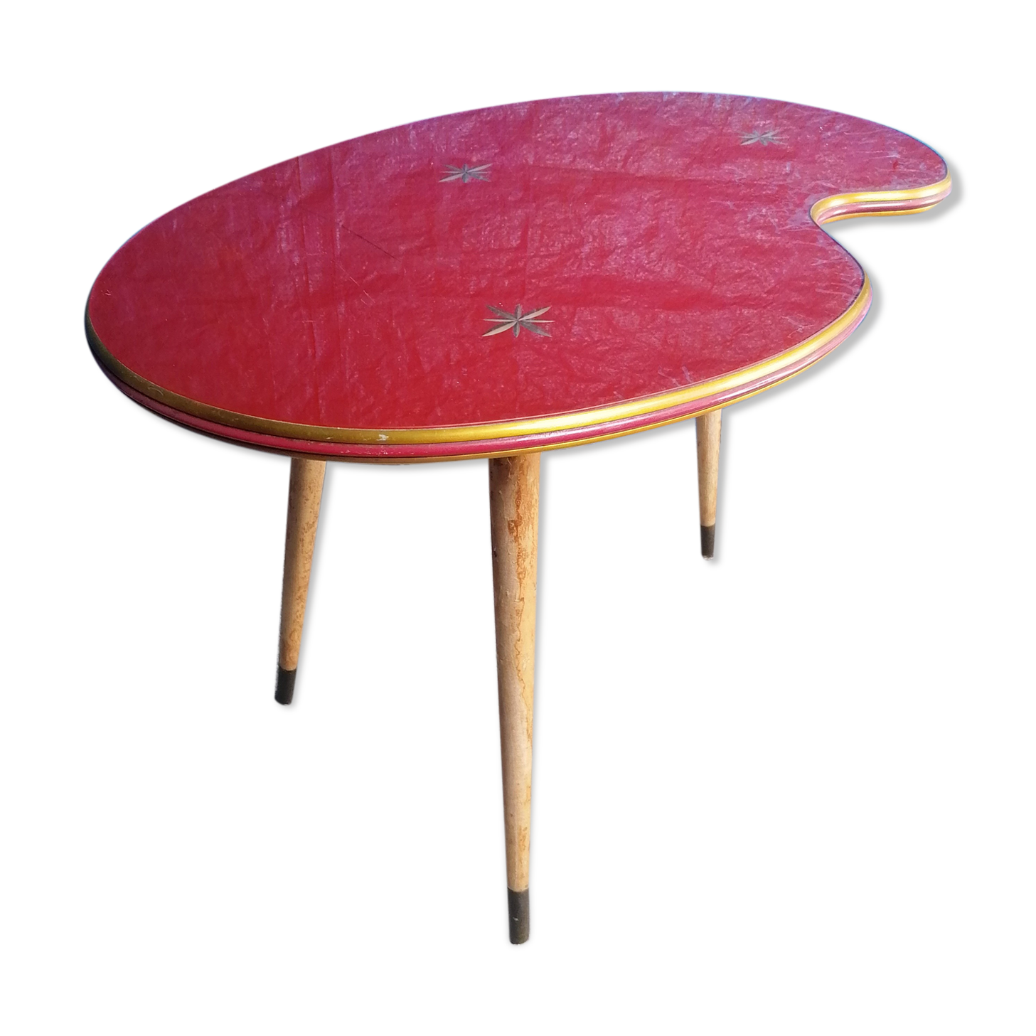 Coffee table extra tripod feet compass tray glass bean