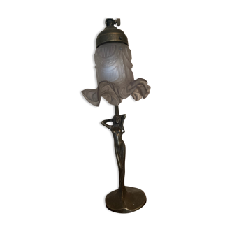 Bronze statuette lamp art deco style