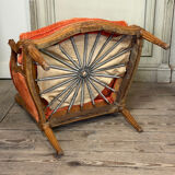 Pair of transitional carved wooden armchairs, 18th century