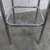 Tabouret 1960 chrome et skaï noir h82.5cm