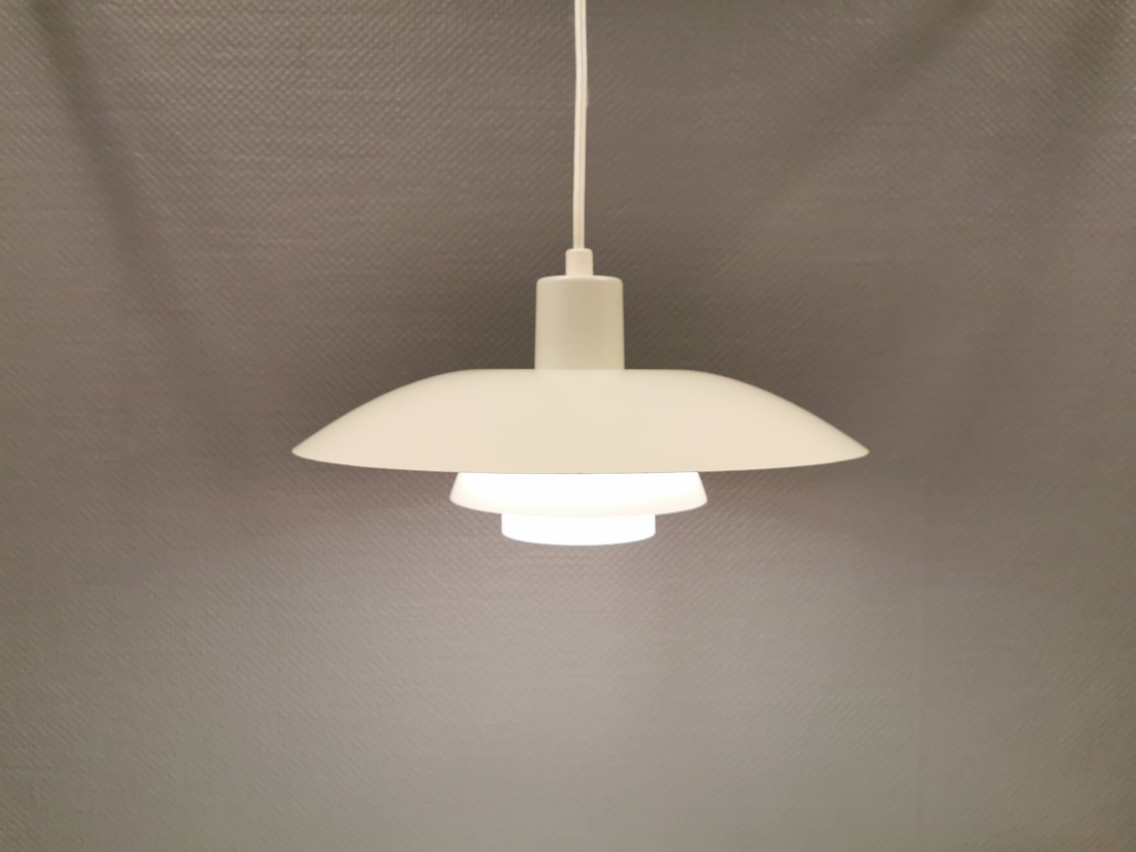Older ph 4/3 hanging lamp, in white, with original orange dimmer.