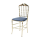 Italian Chiavari brass & blue velvet chair, 1950s